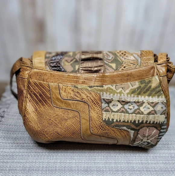 Sharif Reptile Patchwork Crossbody - Picture 2 of 7